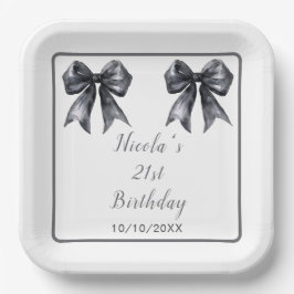 Black Coquette Bow Geburtstagsparty Pappteller
