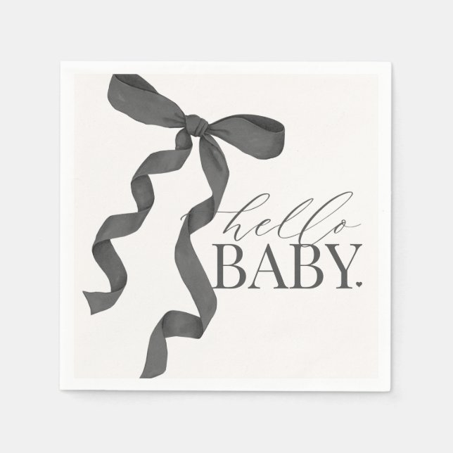 Black Coquette Bow Girl Baby Dusche Dekoration Serviette (Vorderseite)