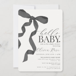 Black Coquette Bow Girl Baby Dusche laden ein