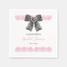 Black Coquette Bow Pink Lace Brautparty