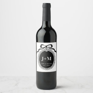 Black Coquette Monogramm-Anhänger Weinetikett