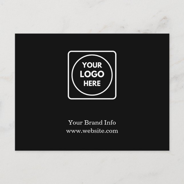 Black Corporate Postcard | Benutzerdefiniert Beruf Postkarte (Vorderseite)
