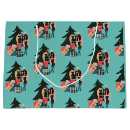 Black Couple First Christmas Wrapper Große Geschenktüte