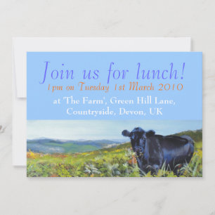 Black Cow & Landschaftsmalerei Join uns zum Mittag Einladung