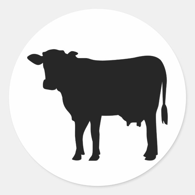 Black Cow Runder Aufkleber (Vorderseite)