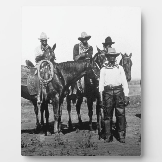 Black Cowboys bei Bonham Texas 1890 Fotoplatte (Vorderseite)