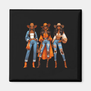 Black Cowgirl Western Rodeo Melanin Black History Magnet