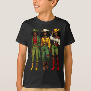 Black Cowgirl Western Rodeo Melanin Juneteenth Bla T-Shirt