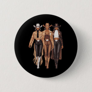 Black Cowgirl Western T-Shirt Rodeo Country Women  Button