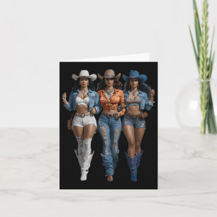 Black Cowgirl Western T-Shirt Rodeo Country Women  Karte
