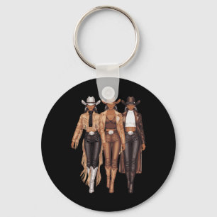 Black Cowgirl Western T-Shirt Rodeo Country Women Schlüsselanhänger