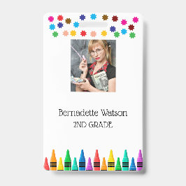 Black Crayons & Stars farbenfrohe Schullehrerin Ausweis