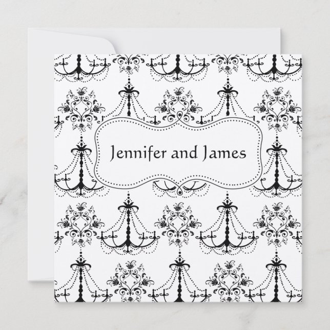 Black Cream Chandelier Ankündigung Datum freihalte (Vorderseite)