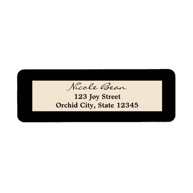 Black & Cream Chic Wedding Address Labels (Vorne)