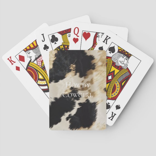 Black Cream Gold Western Cowhide Spielkarten (Rückseite)
