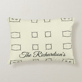 Black Cream Personalized Geometric Minimal Bedding Dekokissen