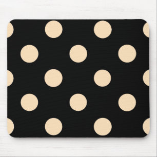Black Cream Polka Dots Mousepad