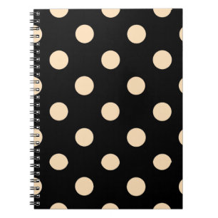 Black Cream Polka Dots Notizblock