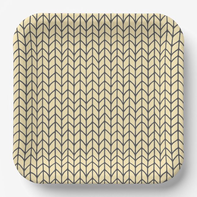 BLACK CREAM STRICK 9" Square Paper Teller (Vorderseite)