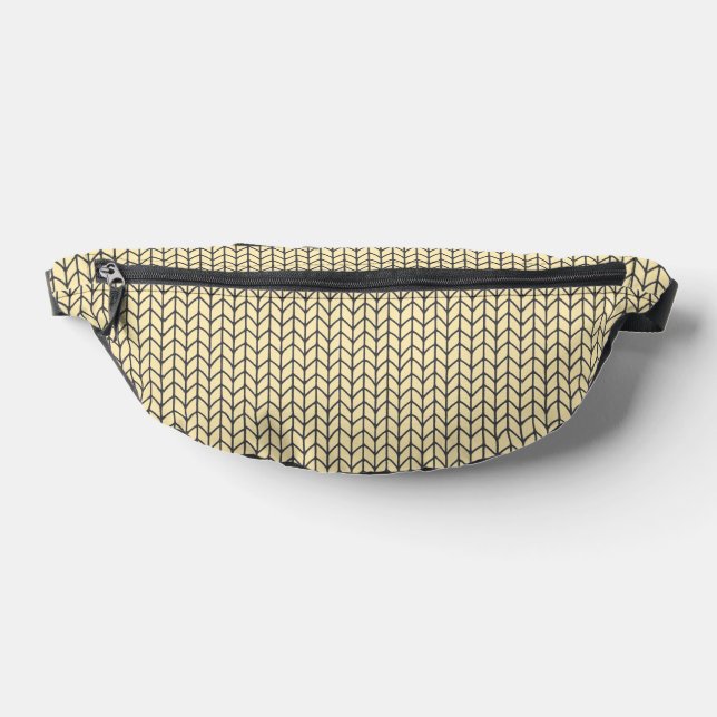 BLACK CREAM STRICK Fanny Pack Bauchtasche (Ablage )