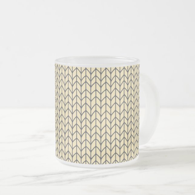 BLACK CREAM STRICK Mattiert Glass Tasse (VorderseiteRechts)
