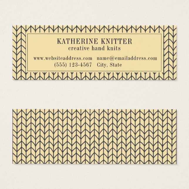 BLACK CREAM STRICK Mini Business Card (Vorne & Hinten)