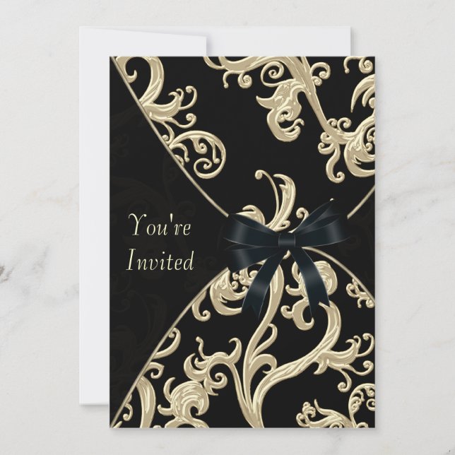 Black Creme Cocktail Party Einladung (Vorderseite)