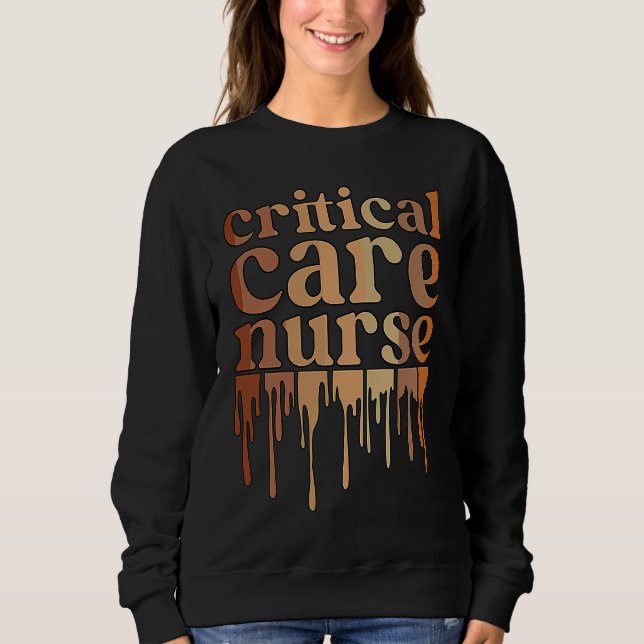 Black Critical Care Nurse African American Sweatshirt (Vorderseite)