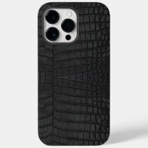 Black Crocodile Leather Print