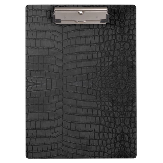 Black Crocodile Leather Print Klemmbrett (Vorderseite)