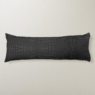 Black Crocodile Leather Print Seitenschläferkissen