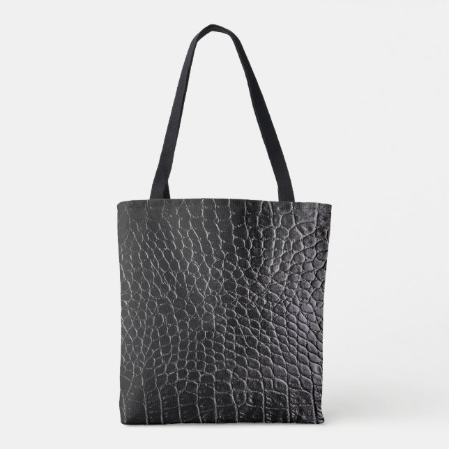 Black Crocodile Tote Bag Tasche (Rückseite)
