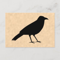 Black Crow Bird auf einem Parchment-Muster.