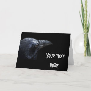 Black Crow, Black Background Grußkarte Karte