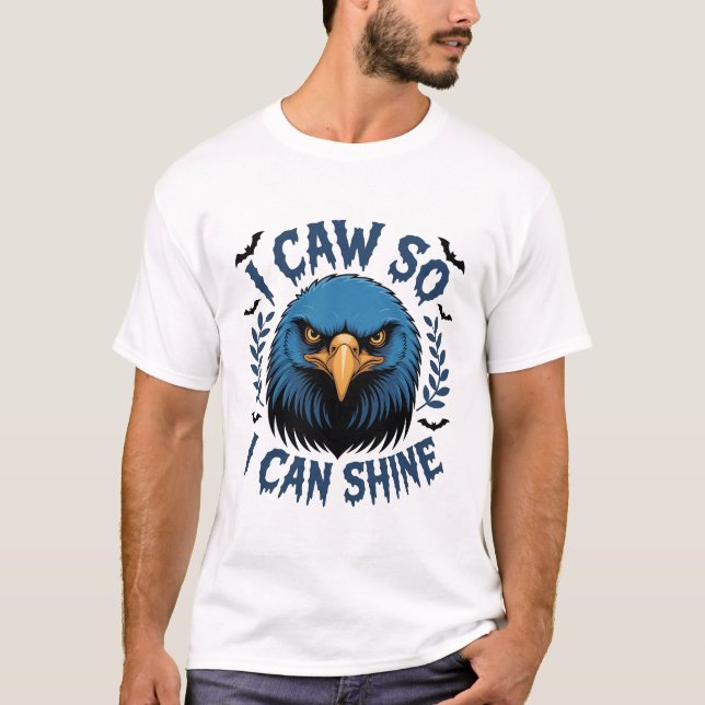 Black Crow F, Caw F, Funny Bird Tance Cool Gegenwa T-Shirt (Vorderseite)