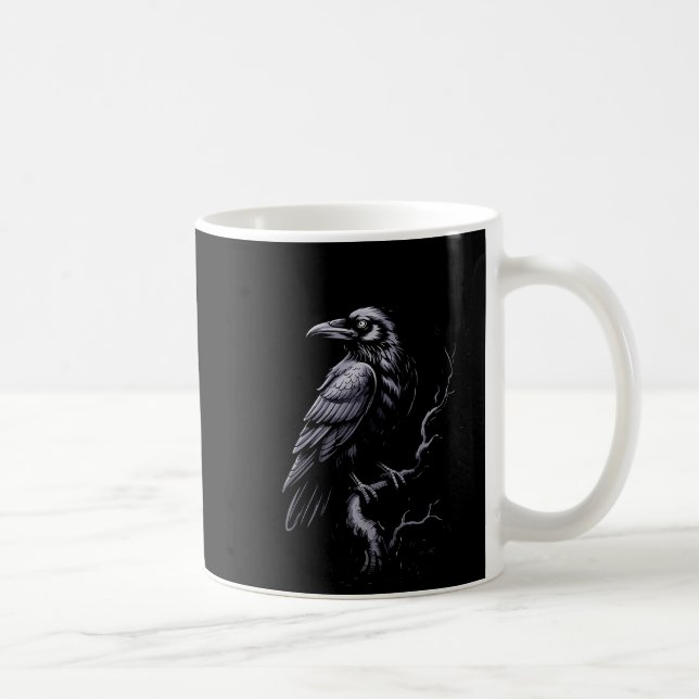 Black Crow, F-caw-f Funny Black Bird  Kaffeetasse (Rechts)