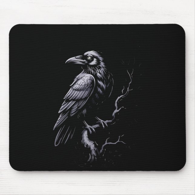 Black Crow, F-caw-f Funny Black Bird  Mousepad (Vorne)
