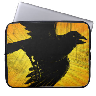 Black Crow Grunge Laptop Sleeve