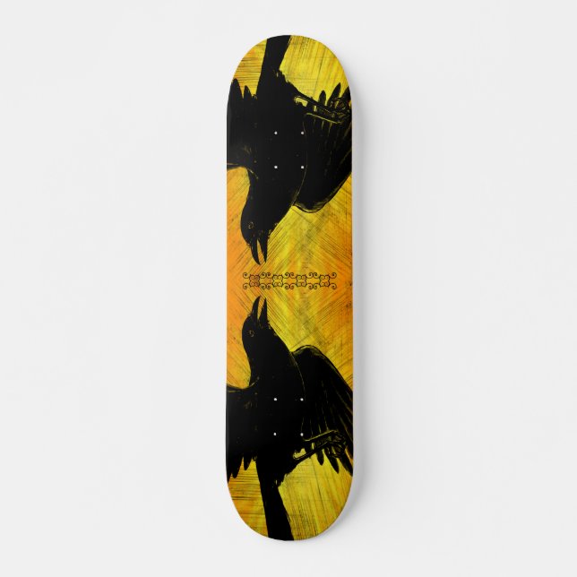 Black Crow Grunge Skateboard Deck (Vorne)