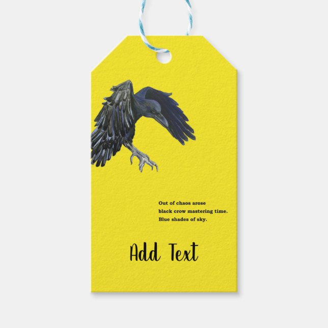 Black Crow & Haiku Geschenkanhänger (Vorderseite)