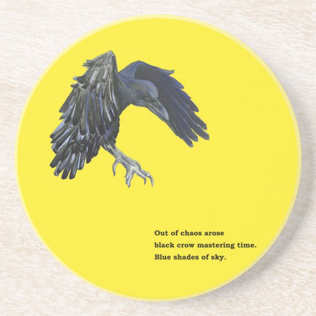 Black Crow & Haiku Getränkeuntersetzer (Vorne)