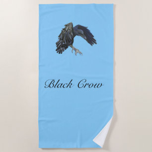 Black Crow Master of Time Personalisiert Sky Blue Strandtuch