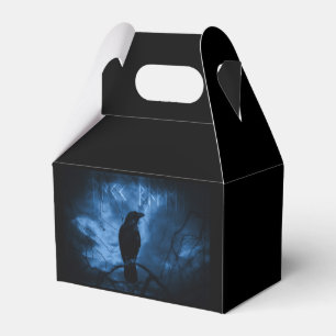 Black Crow mit Runen Dark Goth Style Geschenkschachtel