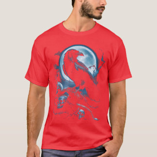 Black Crow Raven Bird Gothic Y2K Style Skull T-Shirt