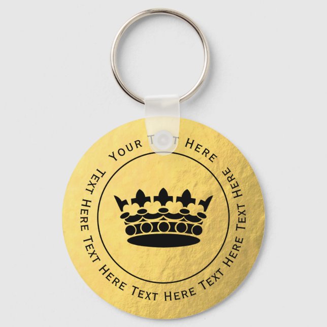 Black Crown - Imitate Gold Foil Schlüsselanhänger (Vorderseite)