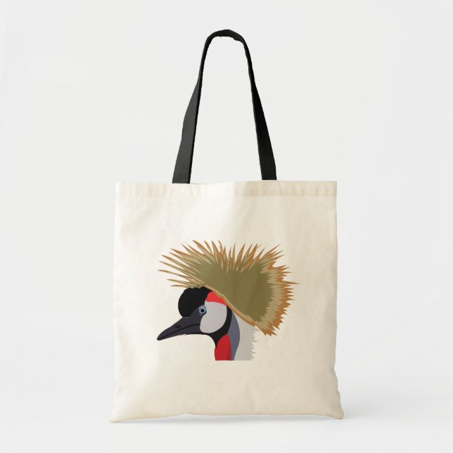Black Crowned Crane Bird Art Tragetasche (Vorne)