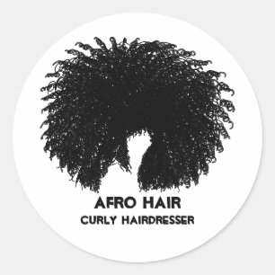 Black Curly Hair Afro Runder Aufkleber