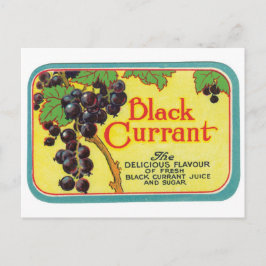 Black Currant Juice Dark Berries Vintages Label Postkarte