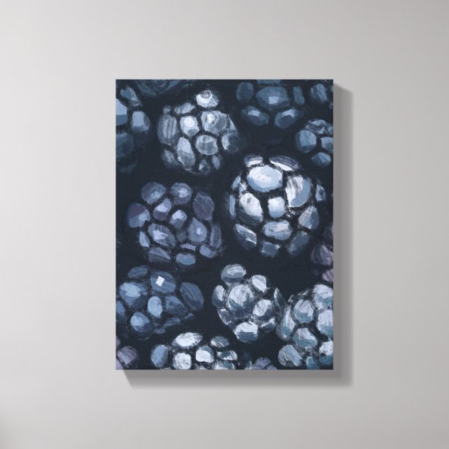 Black Currant Painting - Still-Life Illustration Leinwanddruck (Vorderseite)