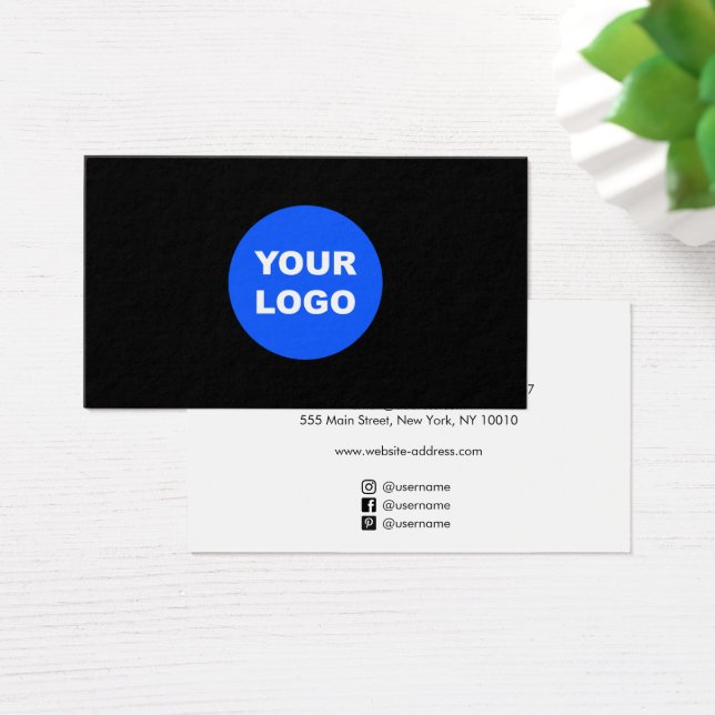 Black Custom Ajouter Votre Logo Social Media Icône (Bureau)